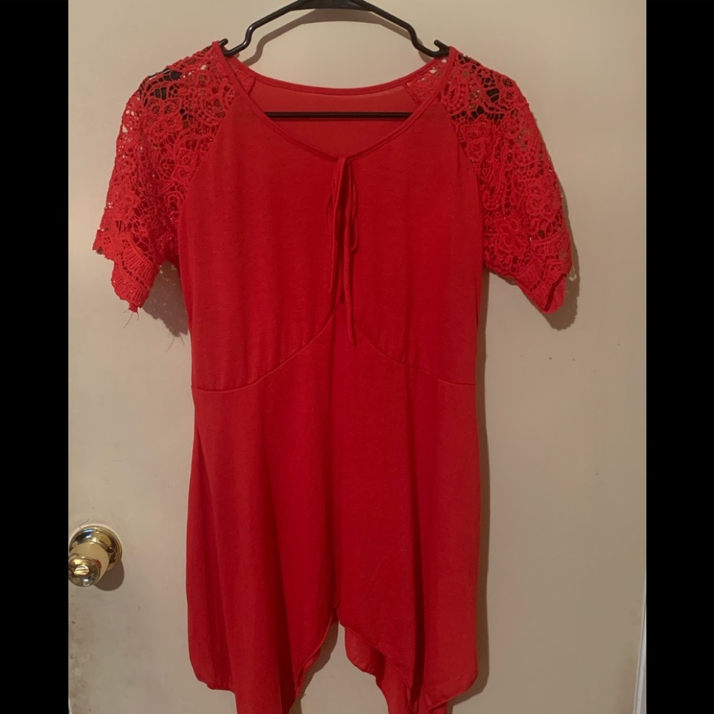 Red lace top